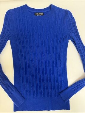 Banana Republic Cobalt Cable Crewneck Sweater